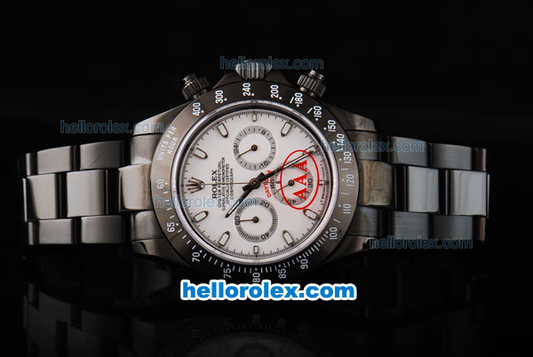 Rolex Daytona Miyota Quartz Movement Full PVD with White Dial and White Stick Markers - Click Image to Close